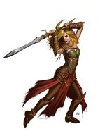 Elf Adventuress with Greatsword - RPG Stock Art