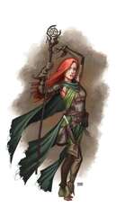 Female Druid w Stave - RPG Stock Art