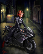 Satyr Woman on Motorcycle - RPG Stock Art