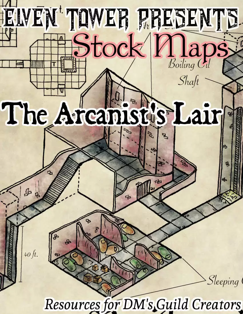Arcanist's Lair - Stock Map - Elven Tower | Stock Maps | DriveThruRPG