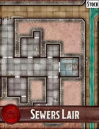 Elven Tower - Sewers Lair | 25x20 Stock Battlemap