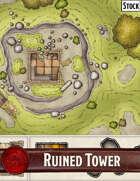 Elven Tower - Ruined Tower | 25x24 Stock Battlemap