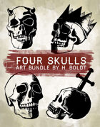 4 Skulls Stock Art Bundle