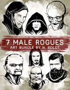 7 Male Rogue Character Stock Illustrations