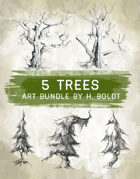 5 Trees Filler Stock Illustration