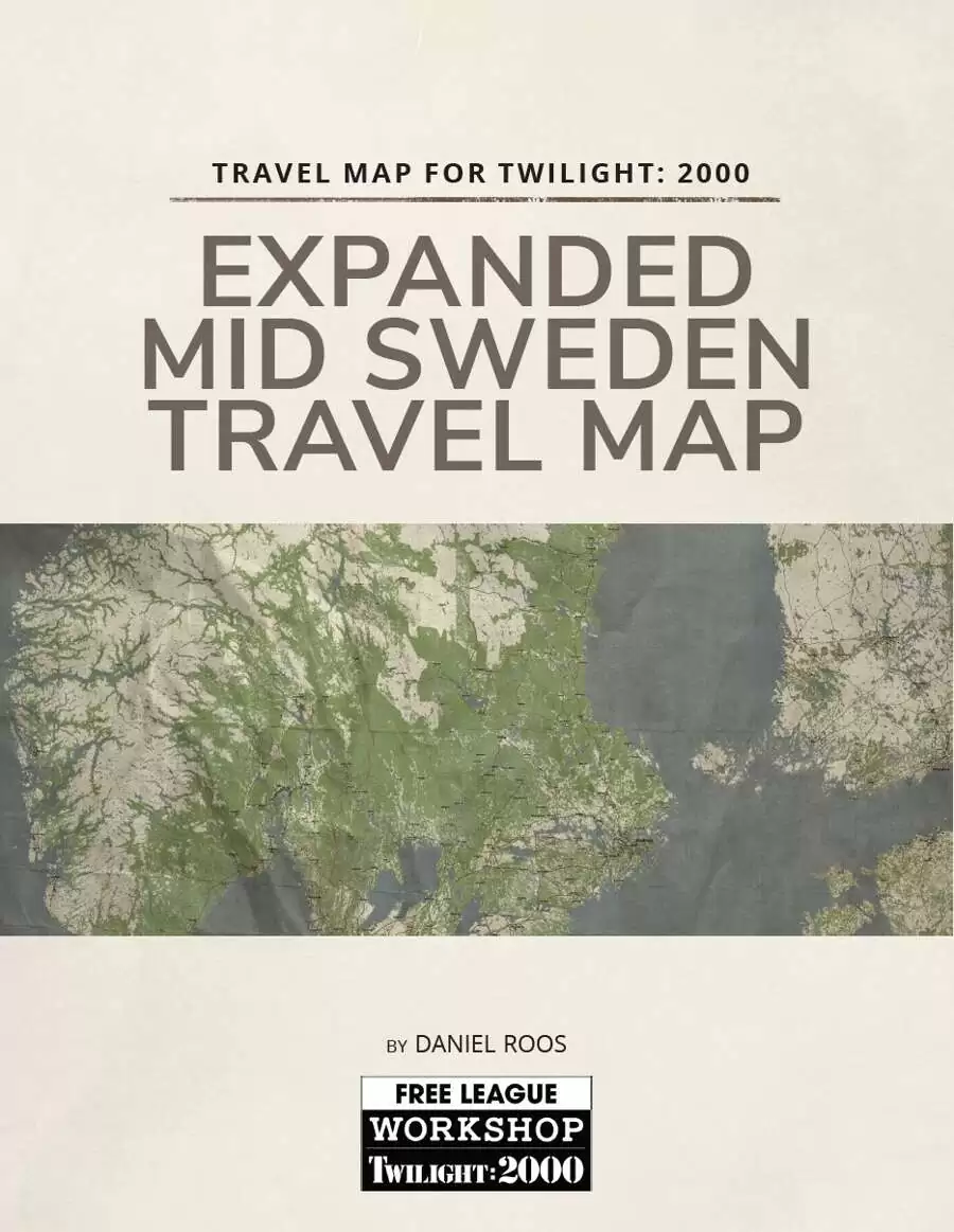 Expanded Middle Sweden Travel Map - Free League Publishing | Free