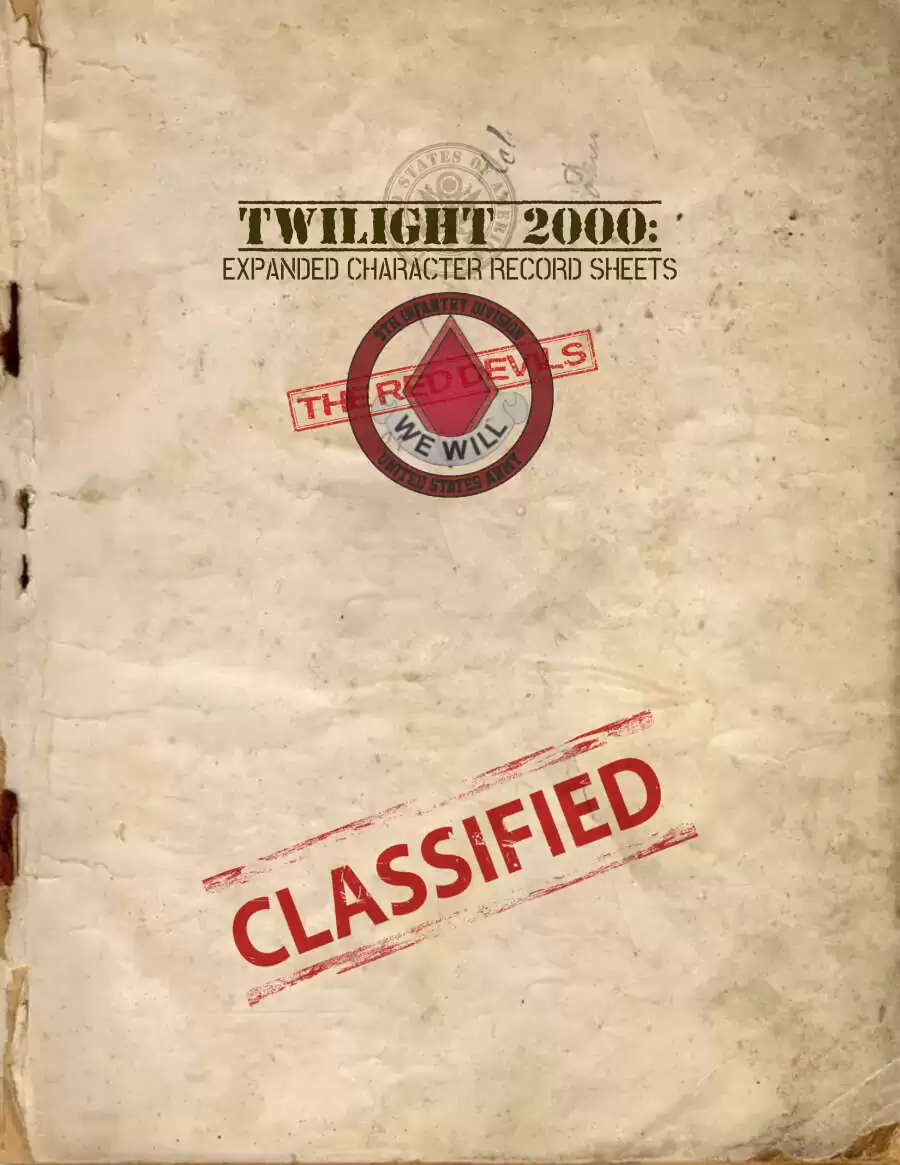 Twilight 2000 4E Expanded Character Record Sheet Free League Publishing Free League Work