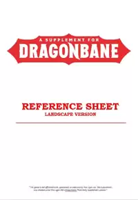 DRAGONBANE Reference Sheet - Free League Publishing | Free League Work ...