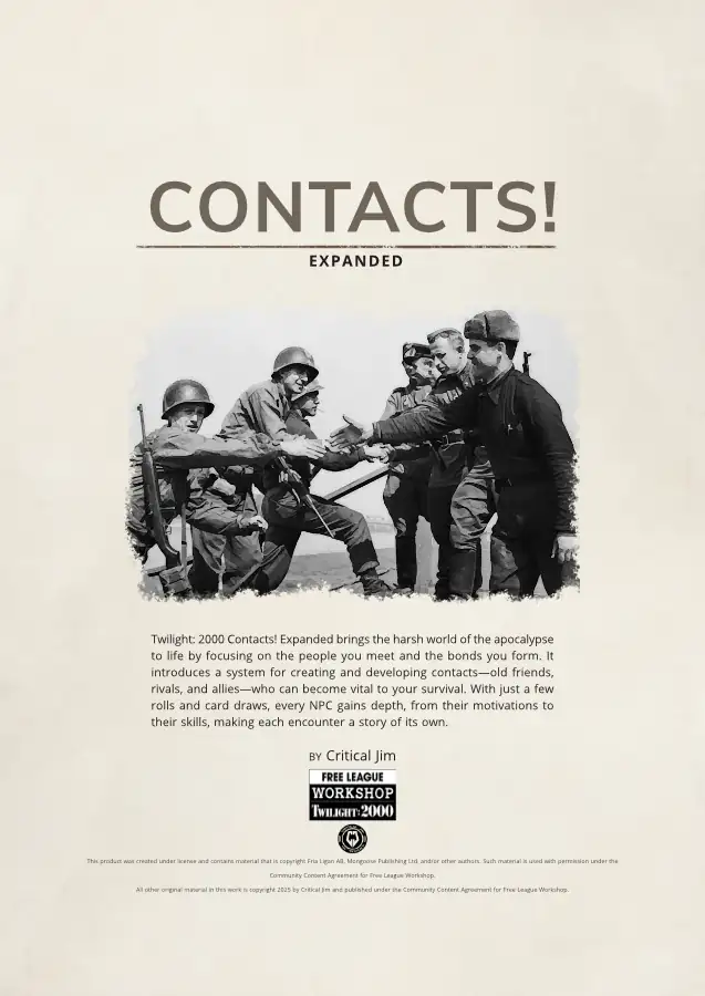Contacts! Twilight: 2000 4th Rules Expansion - Free League Publishing ...