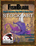 FishBlade Stock Art - Purple Monster Fish With a Blade Horn