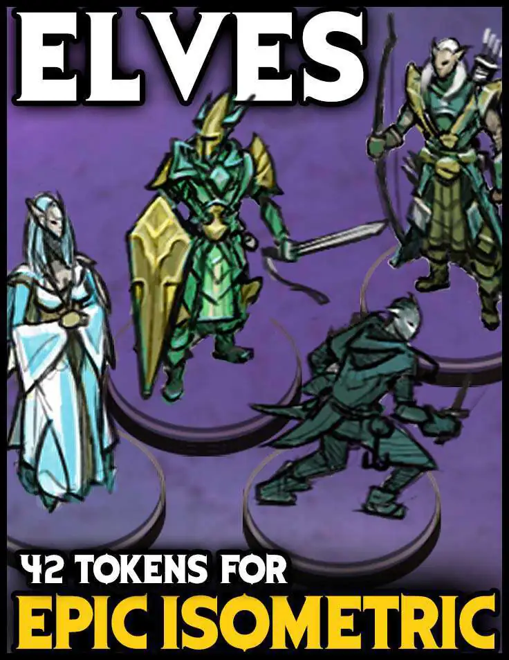 Epic Isometric Elves Token Pack - WarDrumRPG | DriveThruRPG