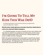 I'm Going to Tell My Kids This Was D&D
