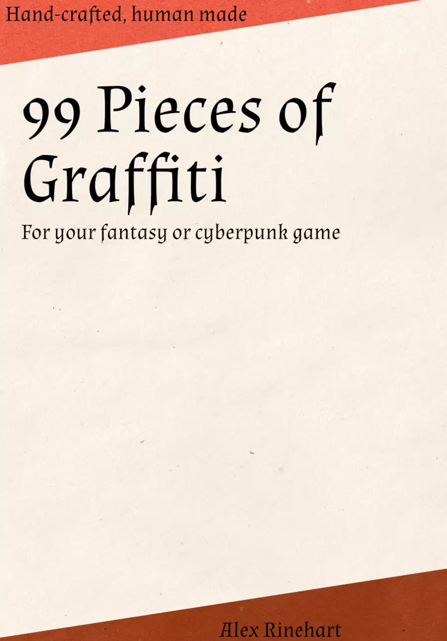 99 pieces of graffiti for your fantasy or cyberpunk game