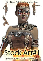 Stock Art Fantasy Characters STAS001 - Female Druid/Barbarian