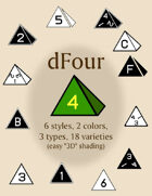 dFour polyhedral dice fonts