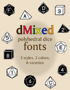Mixed polyhedral dice fonts