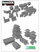 modular Asia / Shogun Castle SET OPENLOCK (STL File)