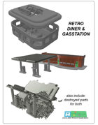 Retro Diner & Gas Station Set (STL File)
