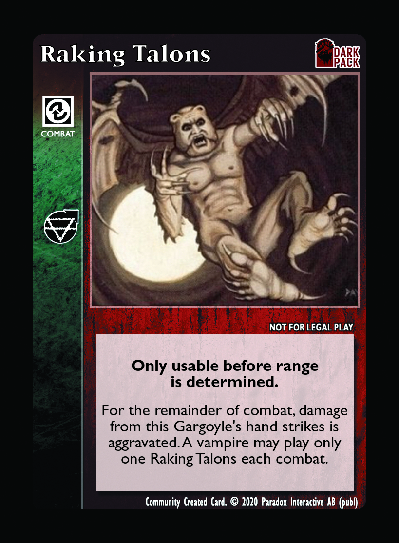 Raking File Custom Raking Talons - Custom Card - Black Chantry Productions | VTES ...
