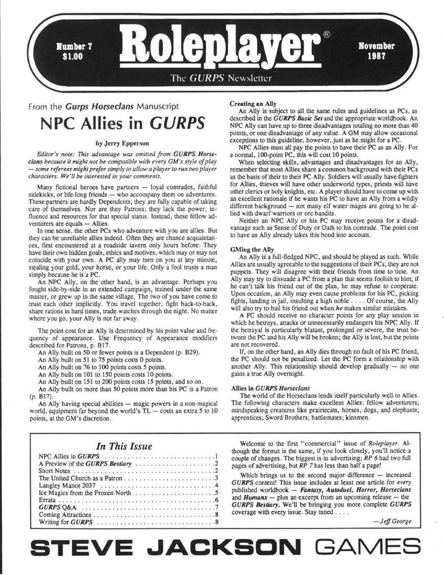 Roleplayer 07 Steve Jackson Games Roleplayer DriveThruRPG