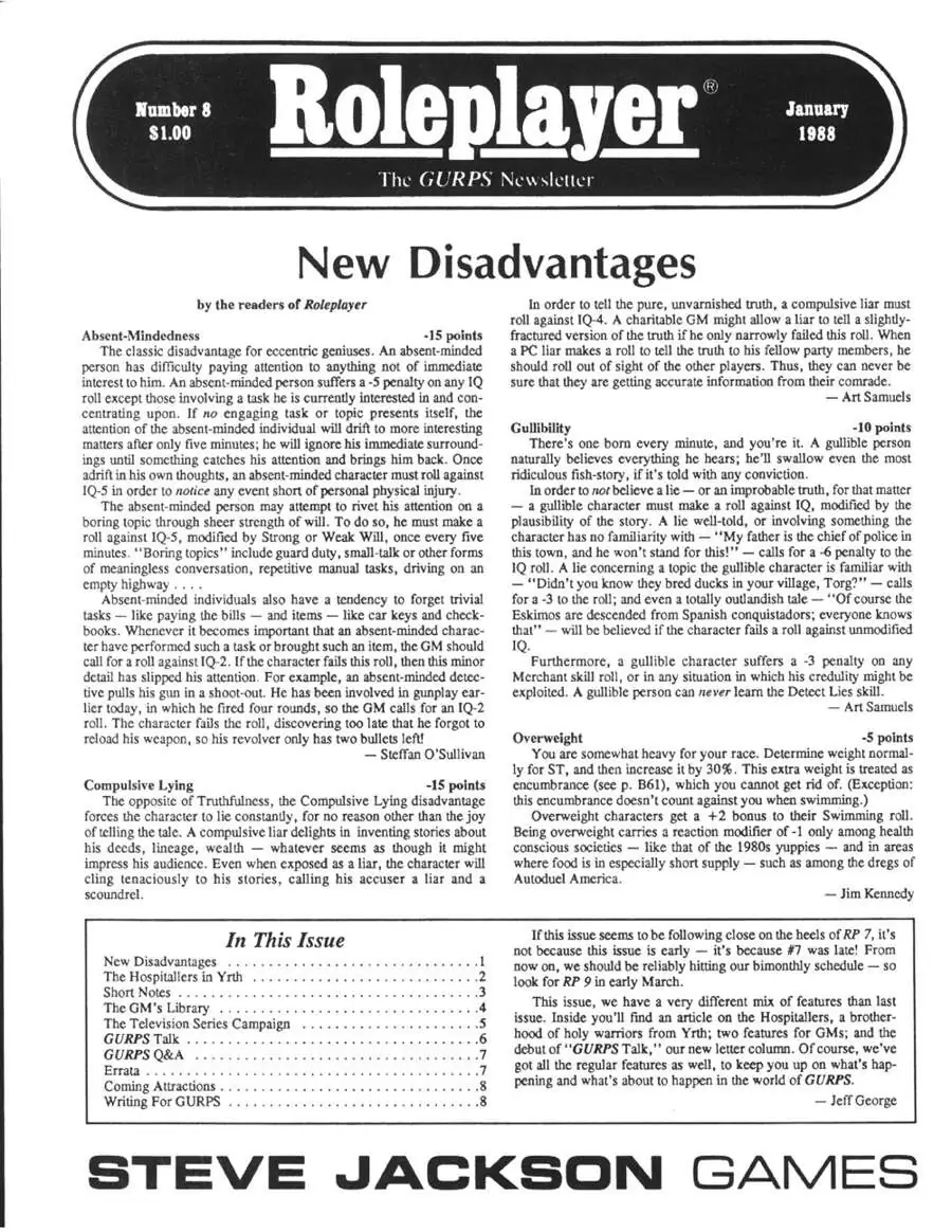 Roleplayer 08 Steve Jackson Games Roleplayer DriveThruRPG