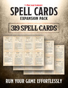 Spell Cards Expansion Pack: 319 Pre-Filled Spell Cards (5E)