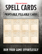 Combat Cards: Fillable Spell Cards (5E)