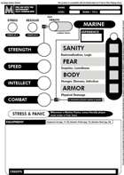 Mothership RPG Compatible - Marine Character Sheet - FORM FILLABLE