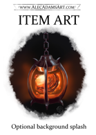 Lava Lantern Magic Item - RPG Stock Art