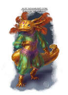 Axolotl Folk Monk - RPG Stock Art