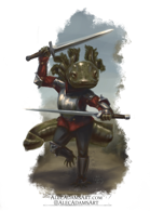 Axolotl Folk Fighter - Spot Filler RPG Stock Art
