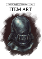 Helm of Fear Magic Item - RPG Stock Art
