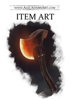 Fire Axe Magic Item - RPG Stock Art