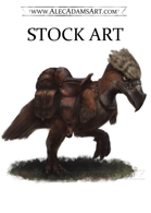 Terrorbird with Saddle - RPG Stock Art