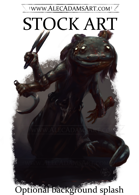 Axolotl Folk Necromancer - Spot Filler RPG Stock Art