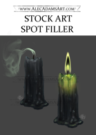 Dark Flame Candle Spot Filler - RPG Stock Art