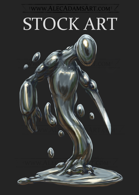 Quicksilver Elemental - RPG Stock Art