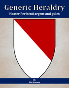 Generic Heraldry: Heater Per bend argent and gules