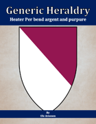 Generic Heraldry: Heater Per bend argent and purpure