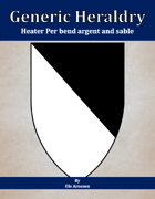 Generic Heraldry: Heater Per bend argent and sable