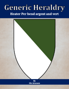 Generic Heraldry: Heater Per bend argent and vert