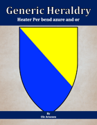 Generic Heraldry: Heater Per bend azure and or