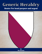 Generic Heraldry: Heater Per bend purpure and argent