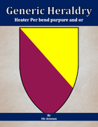 Generic Heraldry: Heater Per bend purpure and or