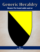 Generic Heraldry: Heater Per bend sable and or