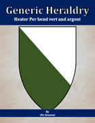 Generic Heraldry: Heater Per bend vert and argent