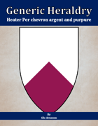 Generic Heraldry: Heater Per chevron argent and purpure