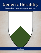 Generic Heraldry: Heater Per chevron argent and vert