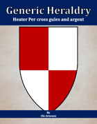 Generic Heraldry: Heater Per cross gules and argent