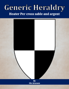 Generic Heraldry: Heater Per cross sable and argent